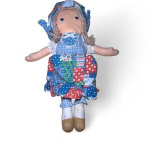 Vtg Knickerbocker Patchwork Holly Hobbie Rag Doll